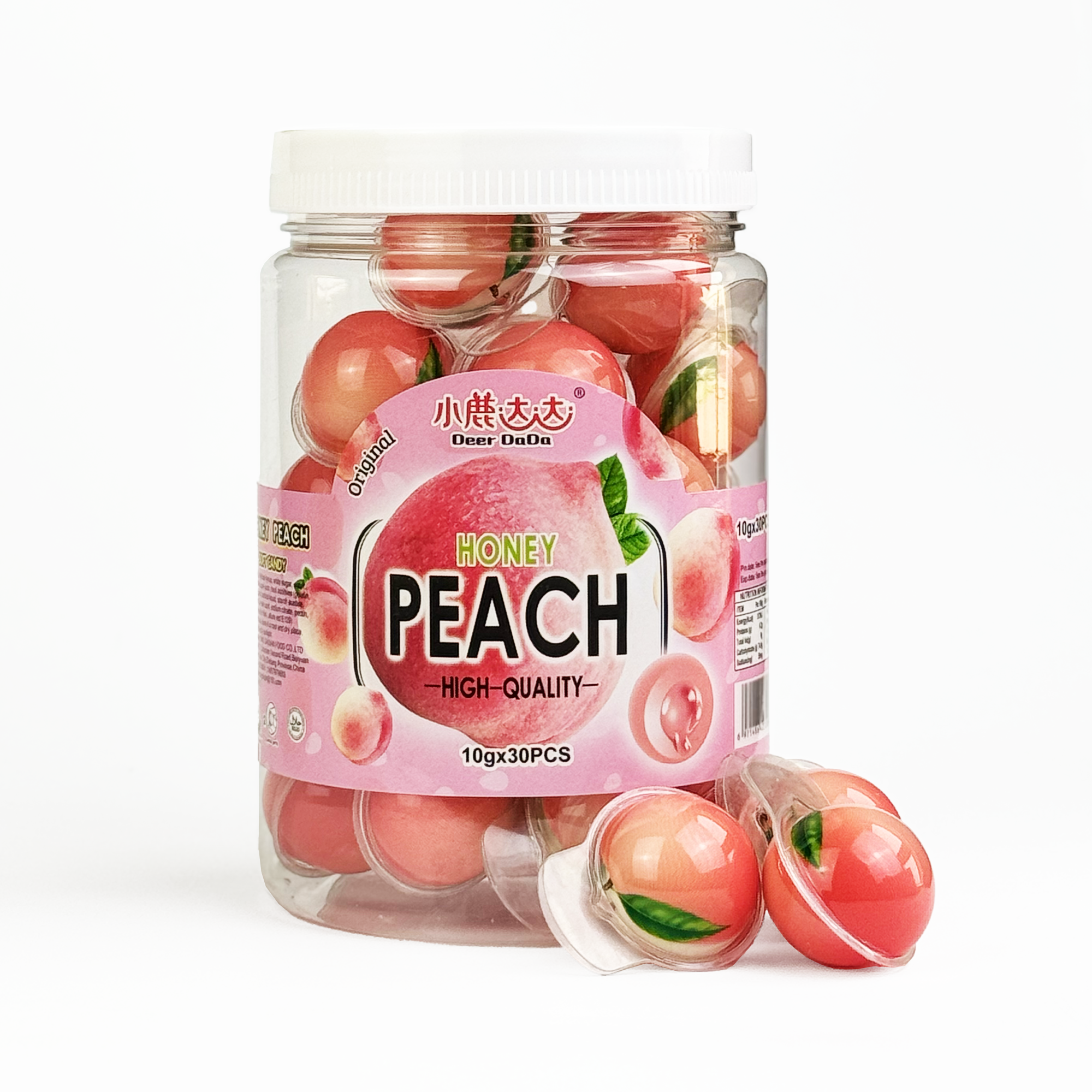 Kummikomm täidisega DEER DADA PEACH, 10g