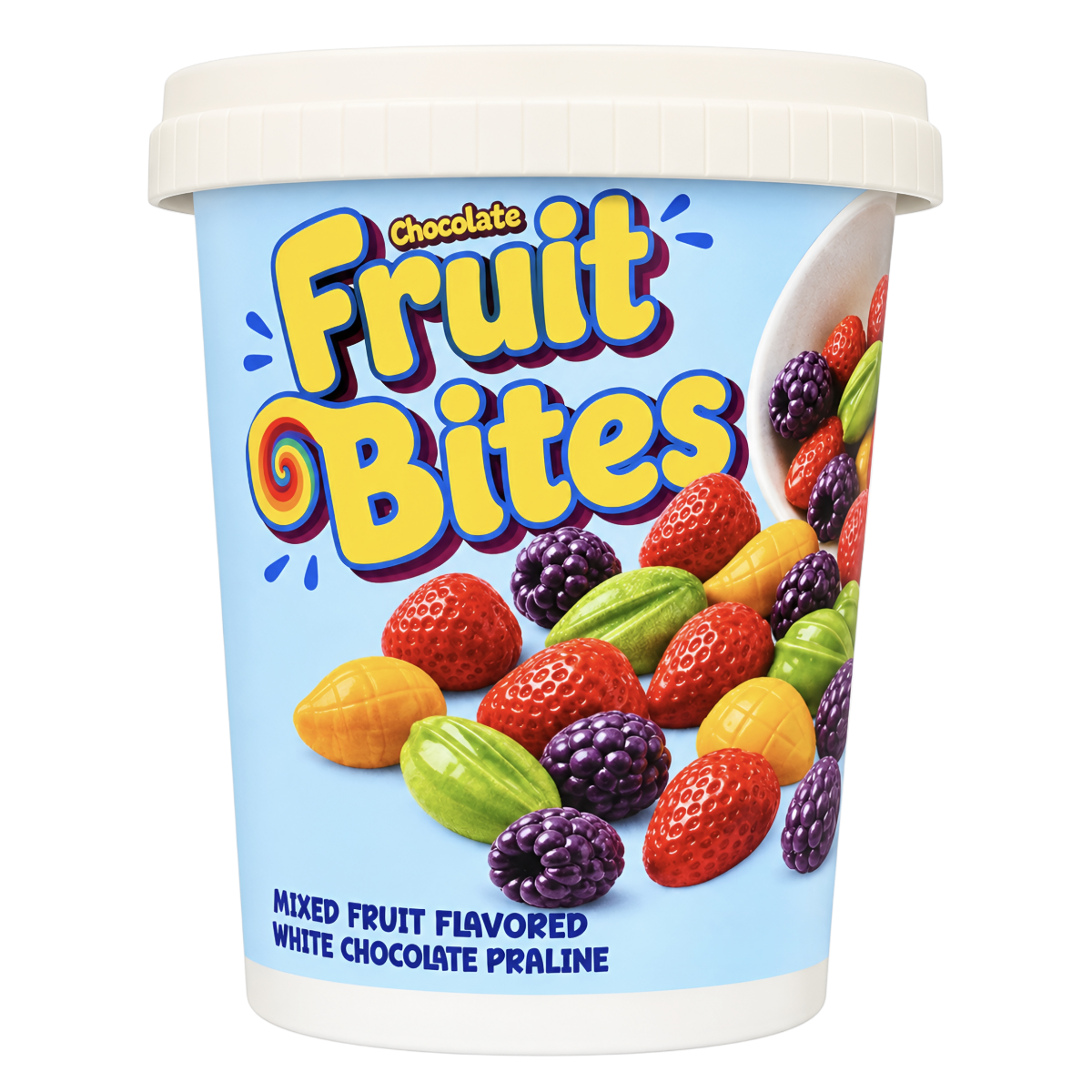 Valge šokolaadi kommid ARTU FRUIT BITES (MIXED FRUIT), 100g foto