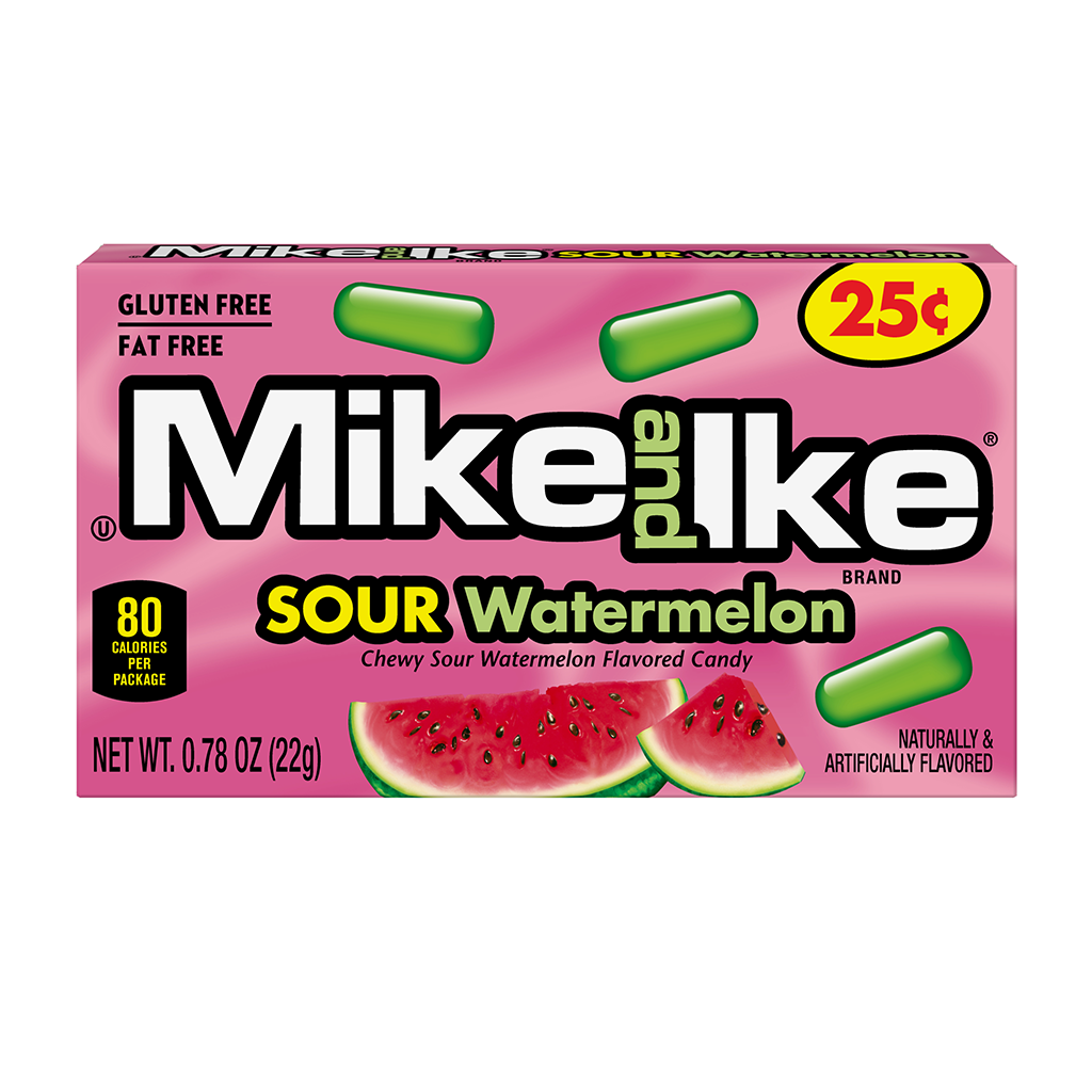 Košļājamās konfektes MIKE AND IKE (SOUR WATERMELON), 22g foto