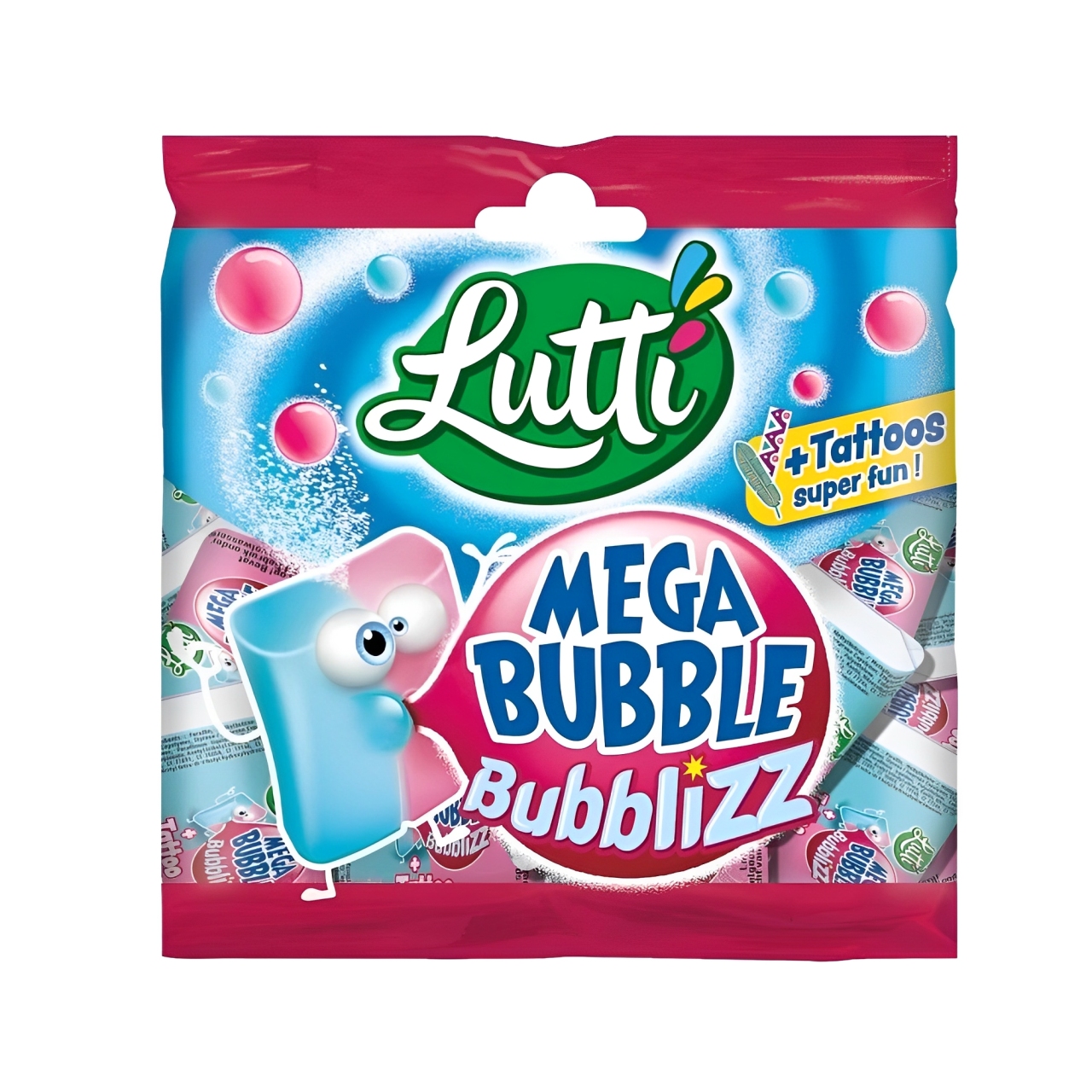 Chewing Gum LUTTI MEGA BUBBLE BUBBLIZZ, 85g photo