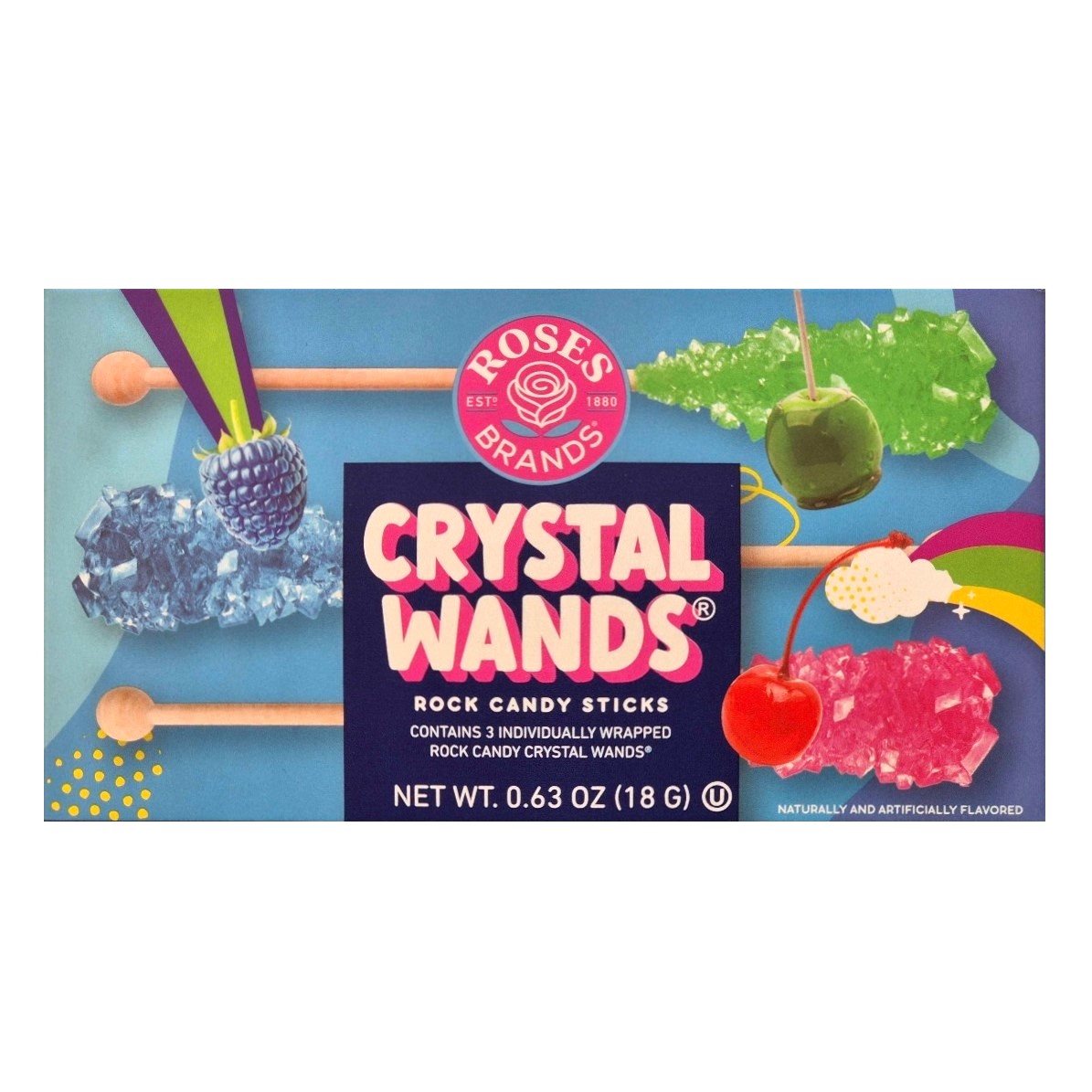 Pulgakommid CRYSTAL WANDS (APPLE, BLUE RASPBERRY, CHERRY), 18g foto