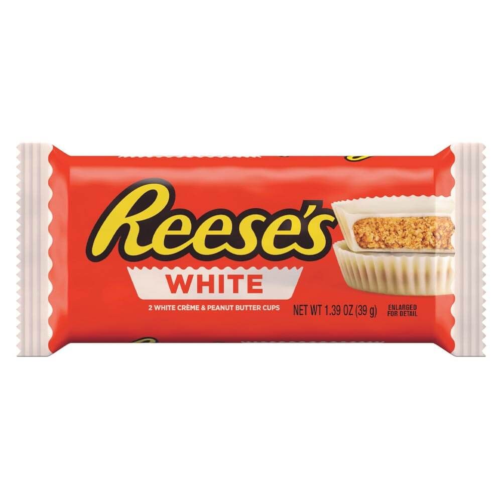 Baltās šokolādes groziņi ar zemesriekstu krēmu REESE'S (WHITE), 39,5g foto