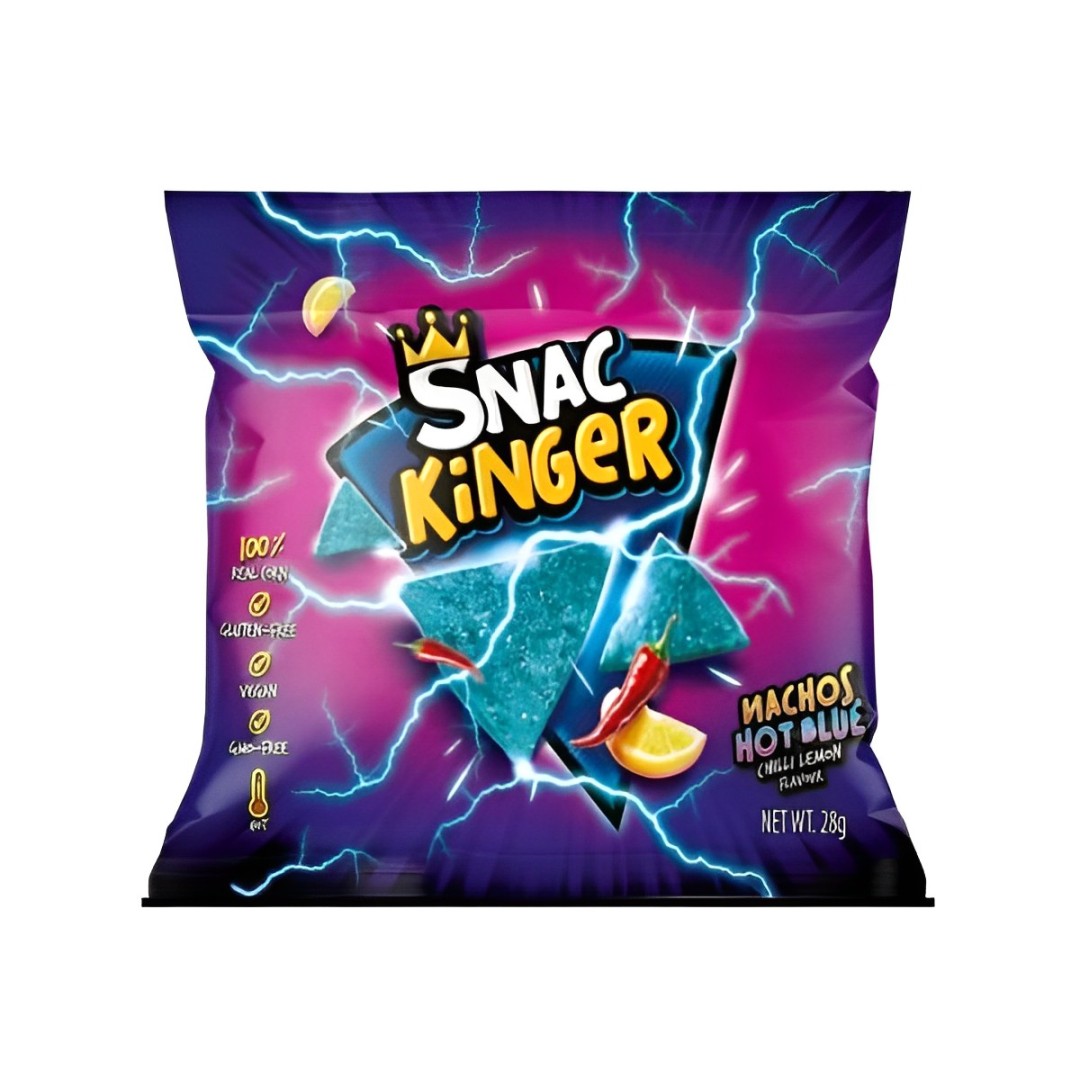 Kukurūzų traškučiai SNAC KINGER (NACHOS HOT BLUE), 28g photo