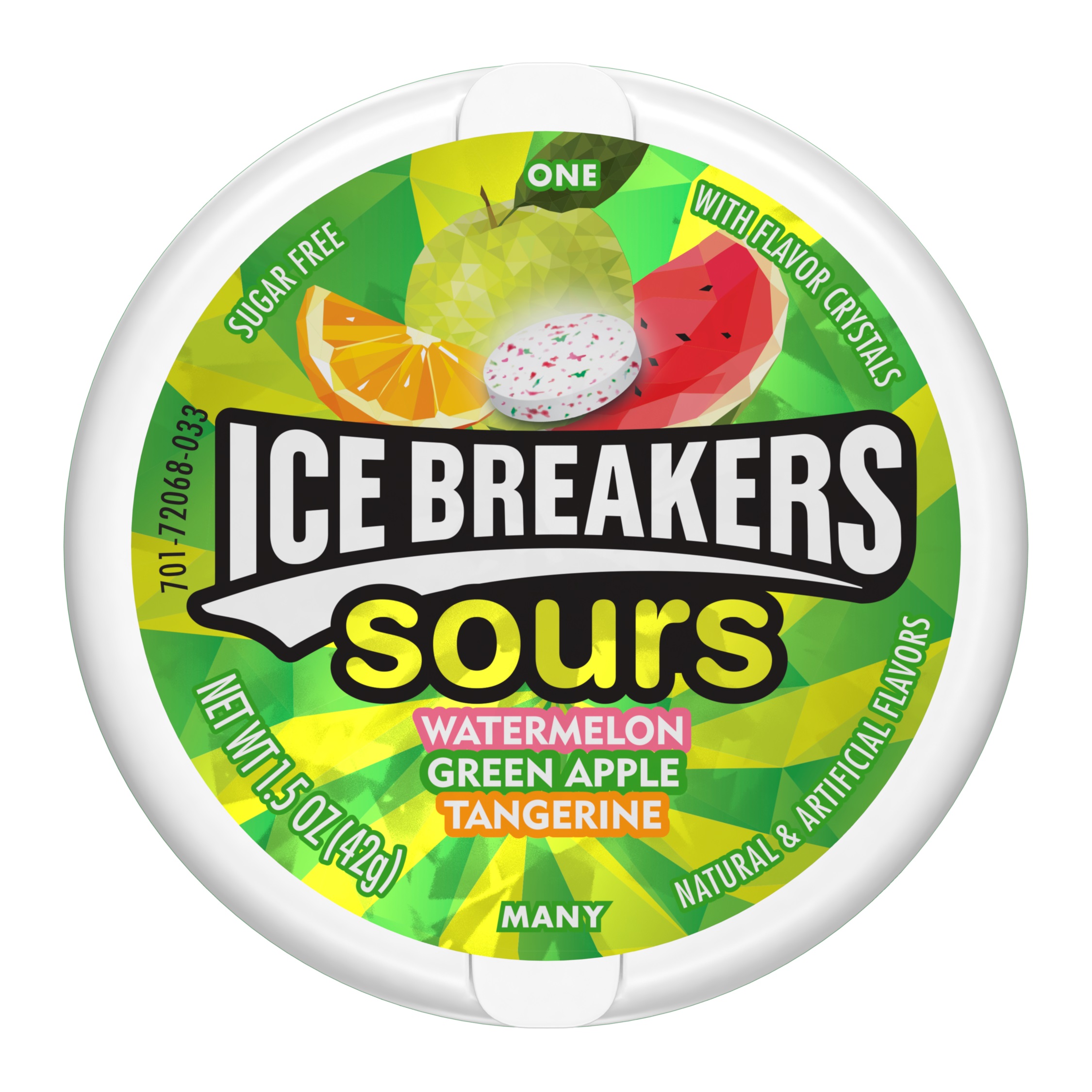 Pastillid ICE BREAKERS SOURS (WATERMELON, APPLE, TANGERINE), 42g