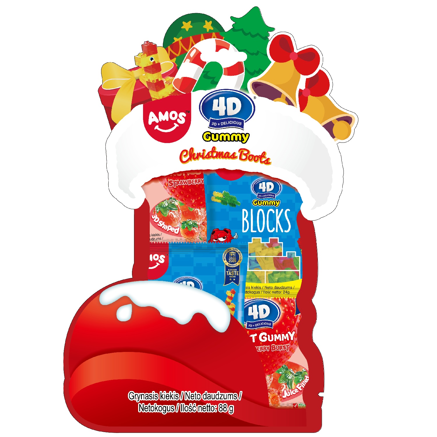 Kummikommide komplekt AMOS 4D CHRISTMAS BOOTS, 88g foto