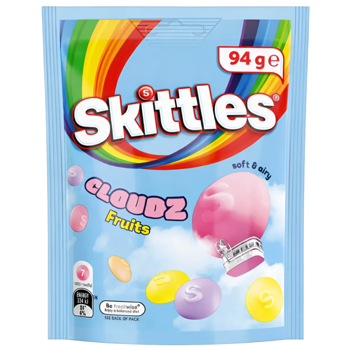 Närimiskommid SKITTLES SQUISHY CLOUDZ (FRUITS), 94g foto