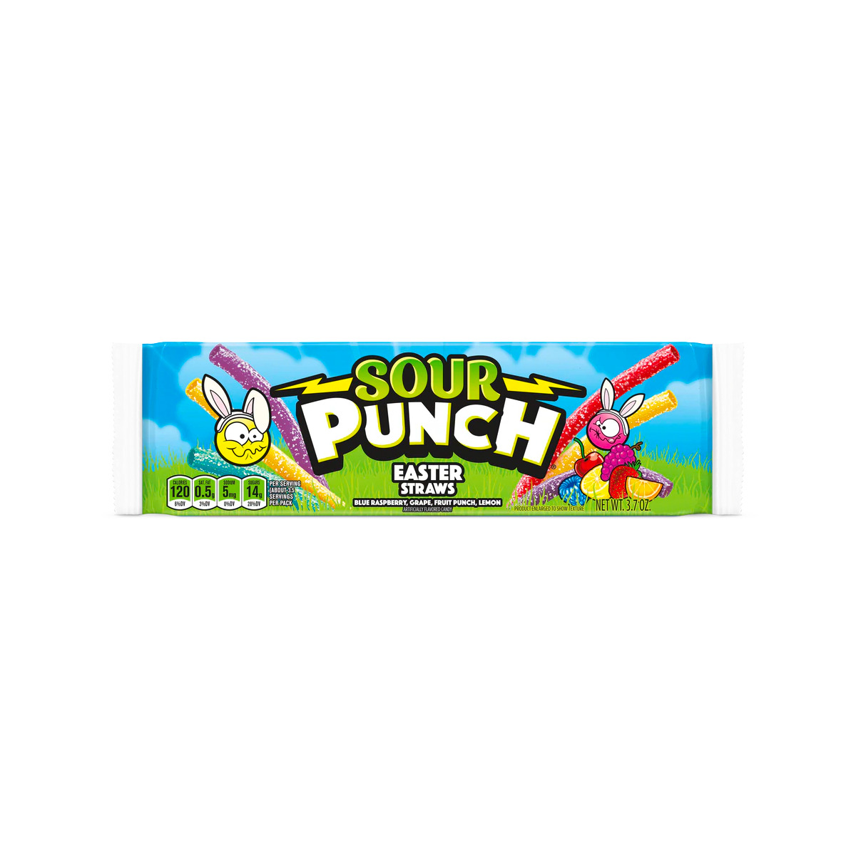 Kramtomi saldainiai SOUR PUNCH (EASTER STRAWS), 99g photo