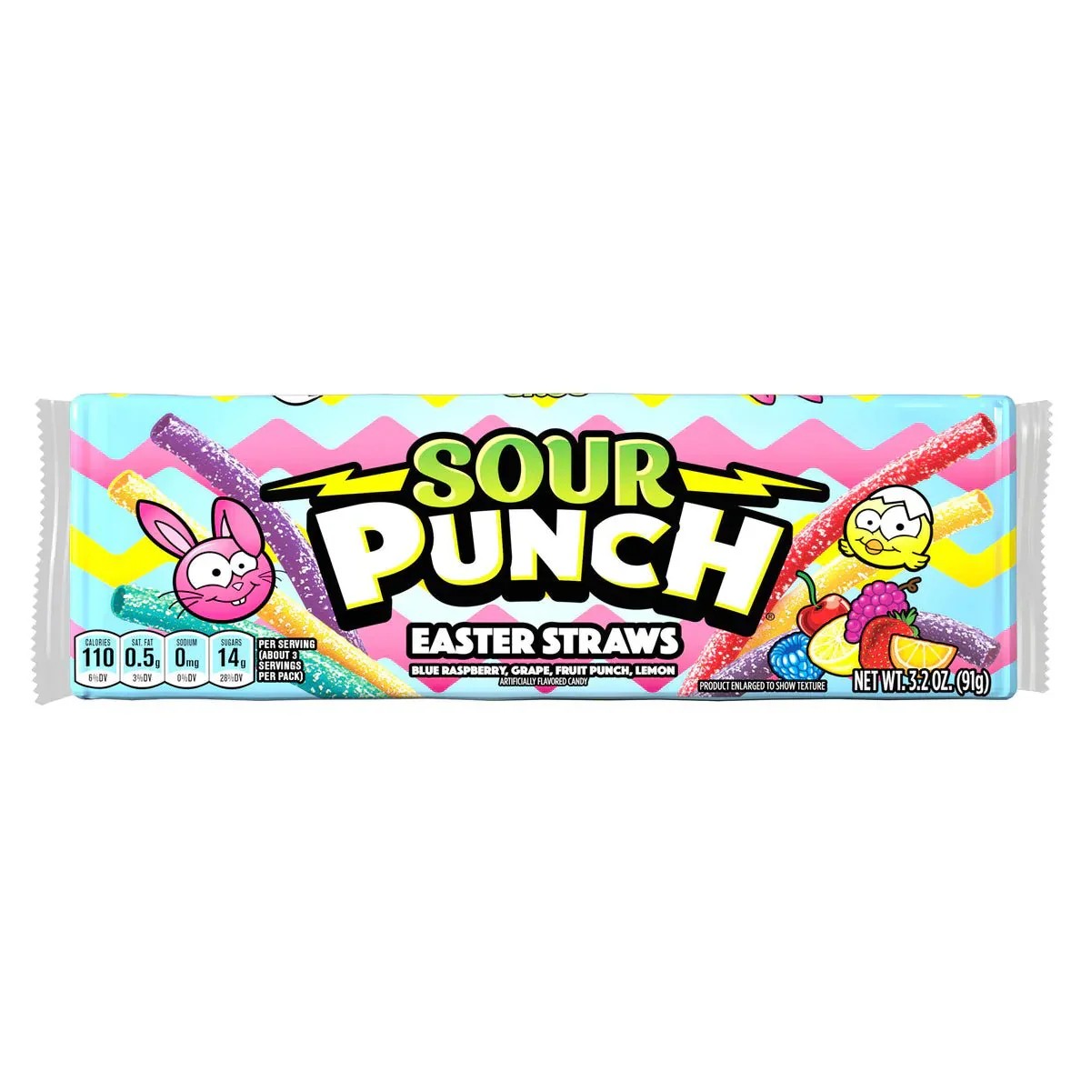 Cukierki do żucia SOUR PUNCH EASTER STRAWS, 99g