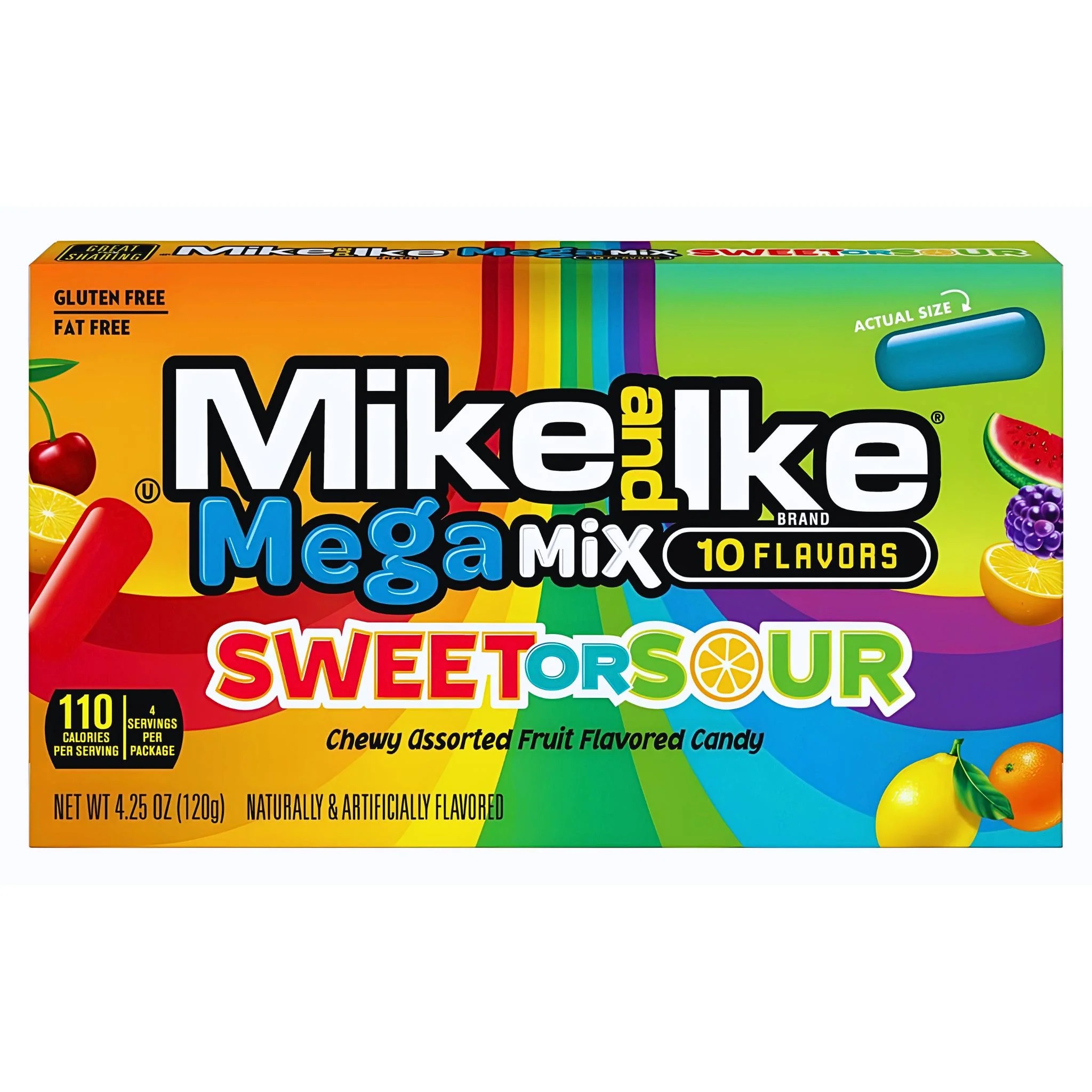 Košļājamās konfektes MIKE AND IKE MEGA MIX (SWEET OR SOUR), 120g foto