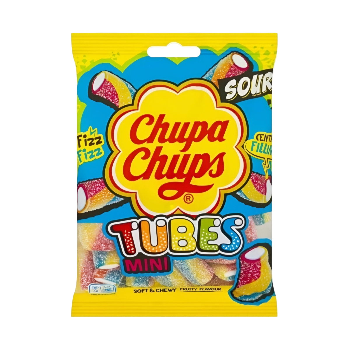 Kummikommid CHUPA CHUPS MINI TUBES (SOUR), 30g