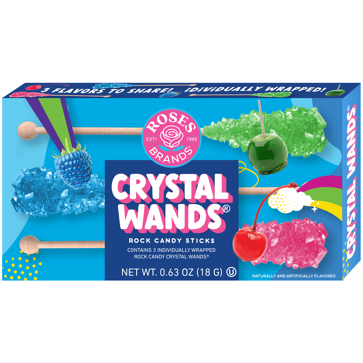 Pulgakommid ROSES BRANDS CRYSTAL WANDS (ASSORTED), 18g
