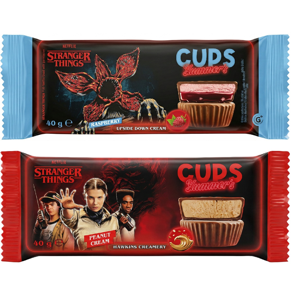 Maitosuklaakori YUMMER'S STRANGER THINGS (RASPBERRY/PEANUT CREAM), 40g