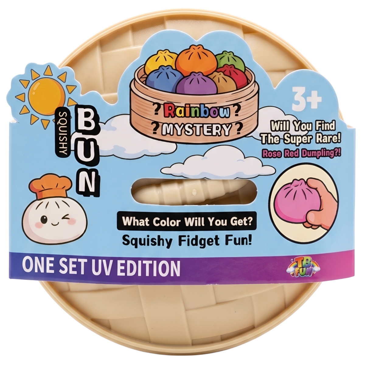 Zabawka SQUISHY BUN RAINBOW MYSTERY DUMPLING UV