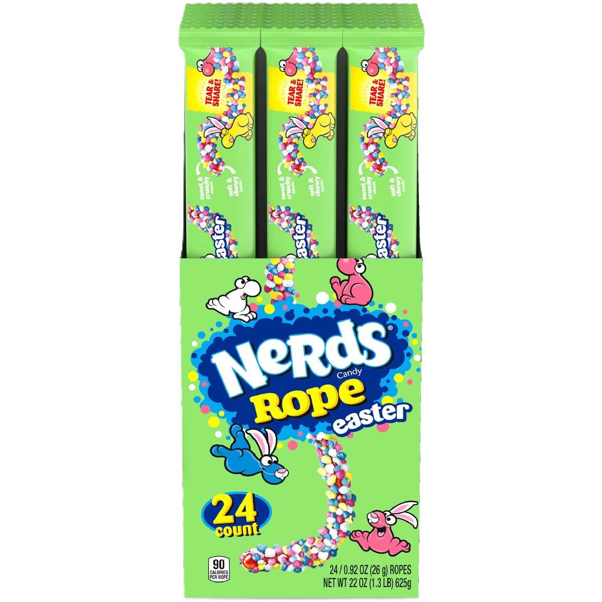 Sitkeä karkki NERDS ROPE EASTER, 26g