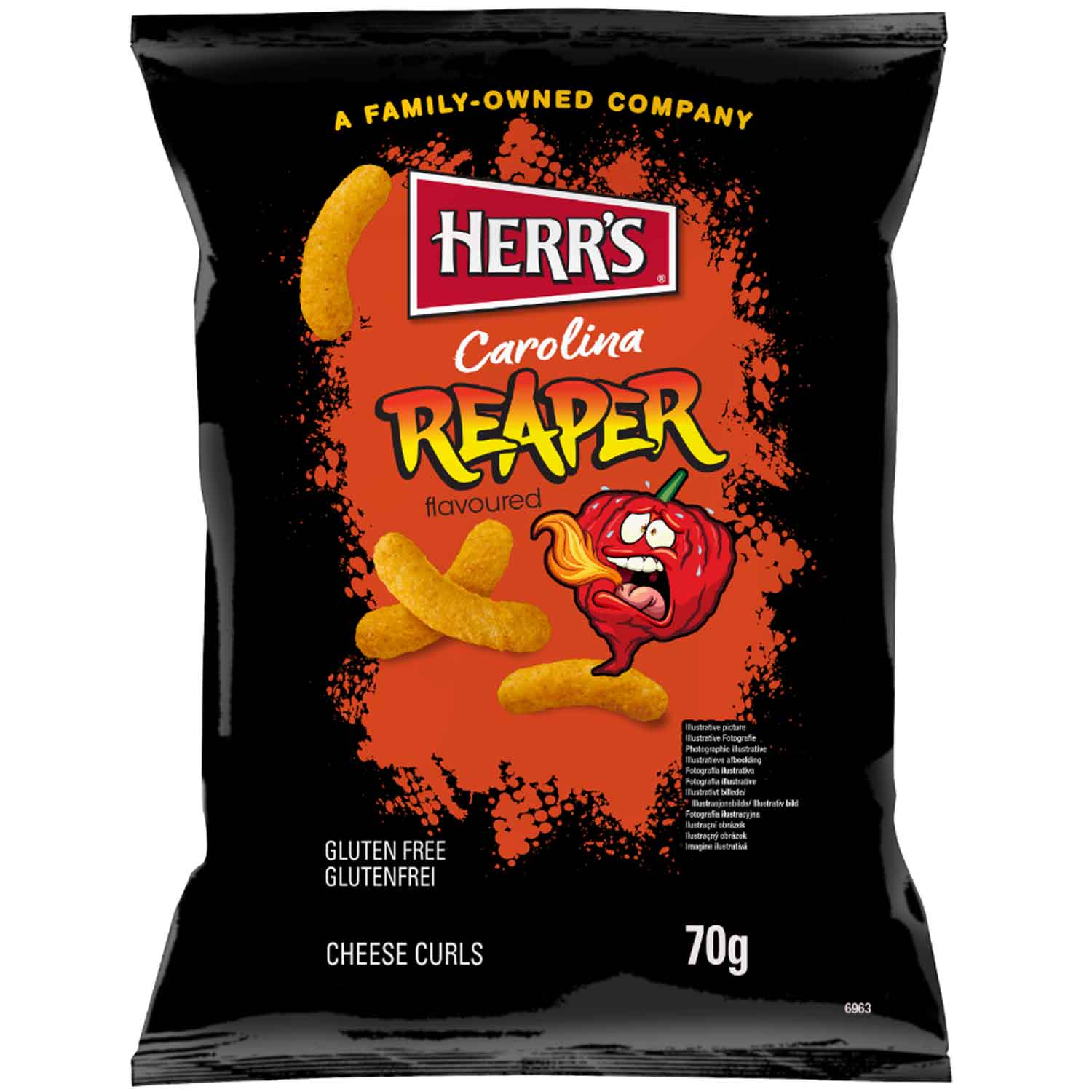 Zdjęcie Chipsy kukurydziane HERR'S (CAROLINA REAPER CHEESE CURLS), 70g