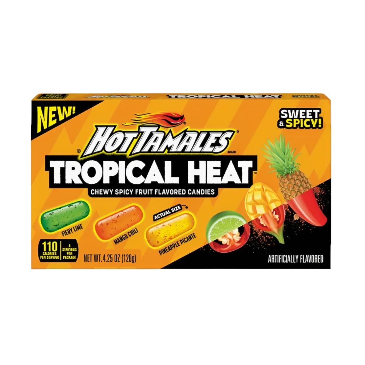 Košļājamās konfektes HOT TAMALES (TROPICAL HEAT), 120g foto