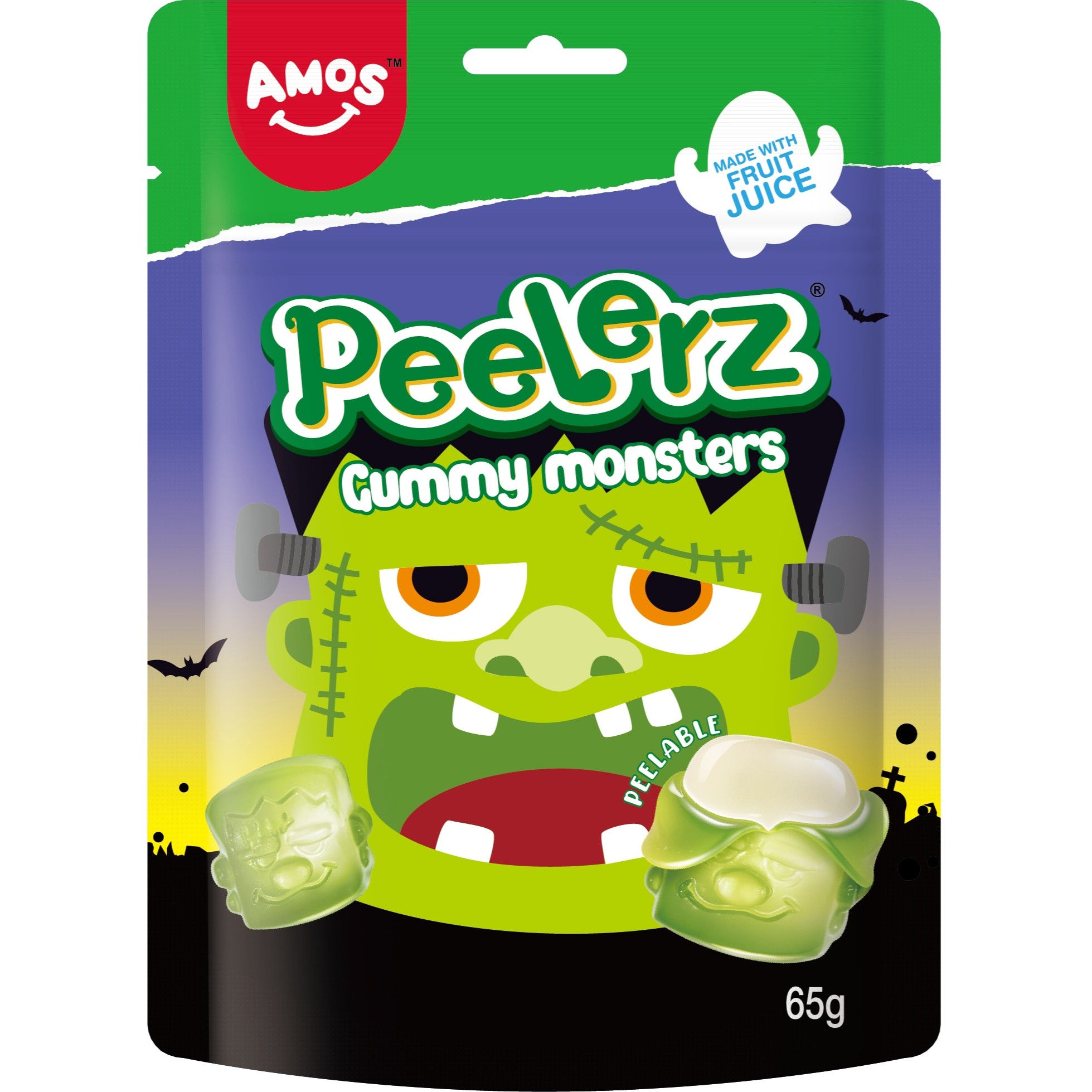 Kummikommid AMOS PEELERZ MONSTERS, 65g foto