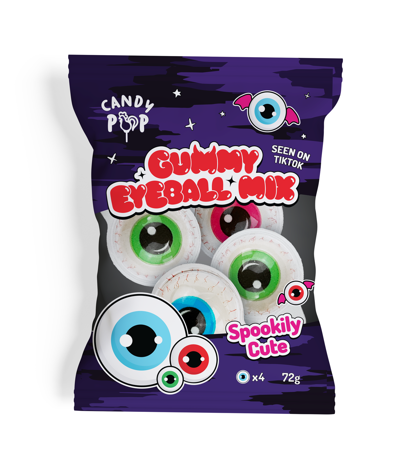 Kummikommid GUMMY EYEBALL MIX, 72g foto