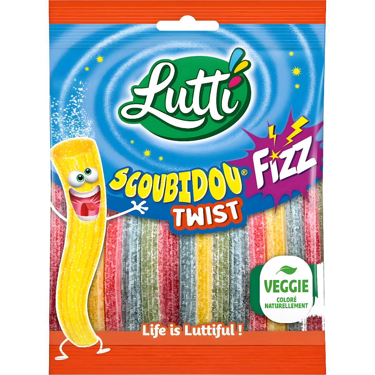 Guminukai LUTTI SCOUBIDOU FIZZ TWIST, 100g
