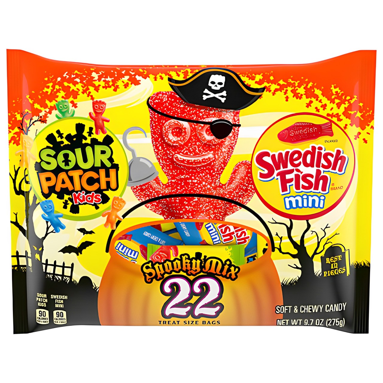 Želejas konfektes SOUR PATCH KIDS/SWEDISH FISH (SPOOKY MIX), 275g