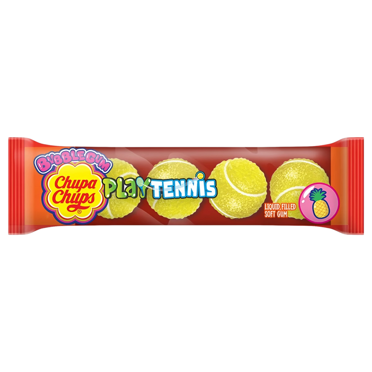 Košļājamā gumija CHUPA CHUPS PLAY TENNIS (PINEAPPLE), 18g foto