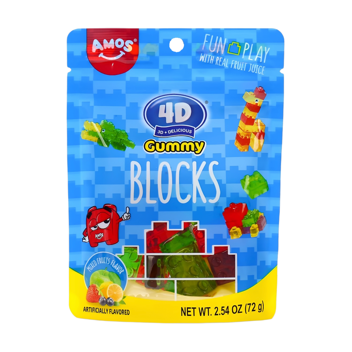 Želejas konfektes AMOS 4D BLOCKS, 72g