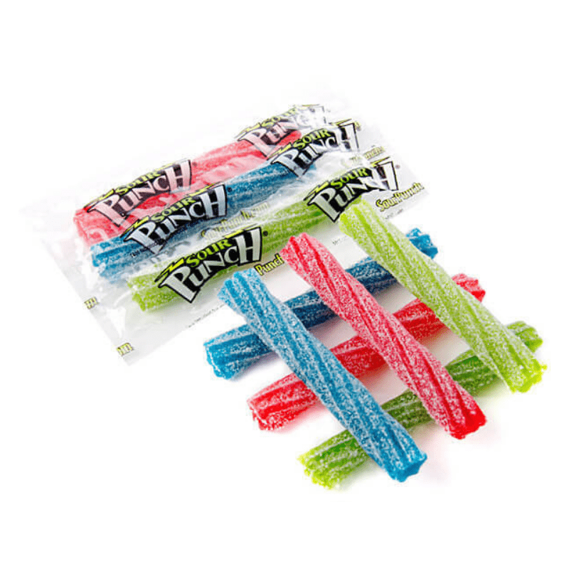 Košļājamā konfekte SOUR PUNCH TWISTS (4 FLAVORS), 5,6g