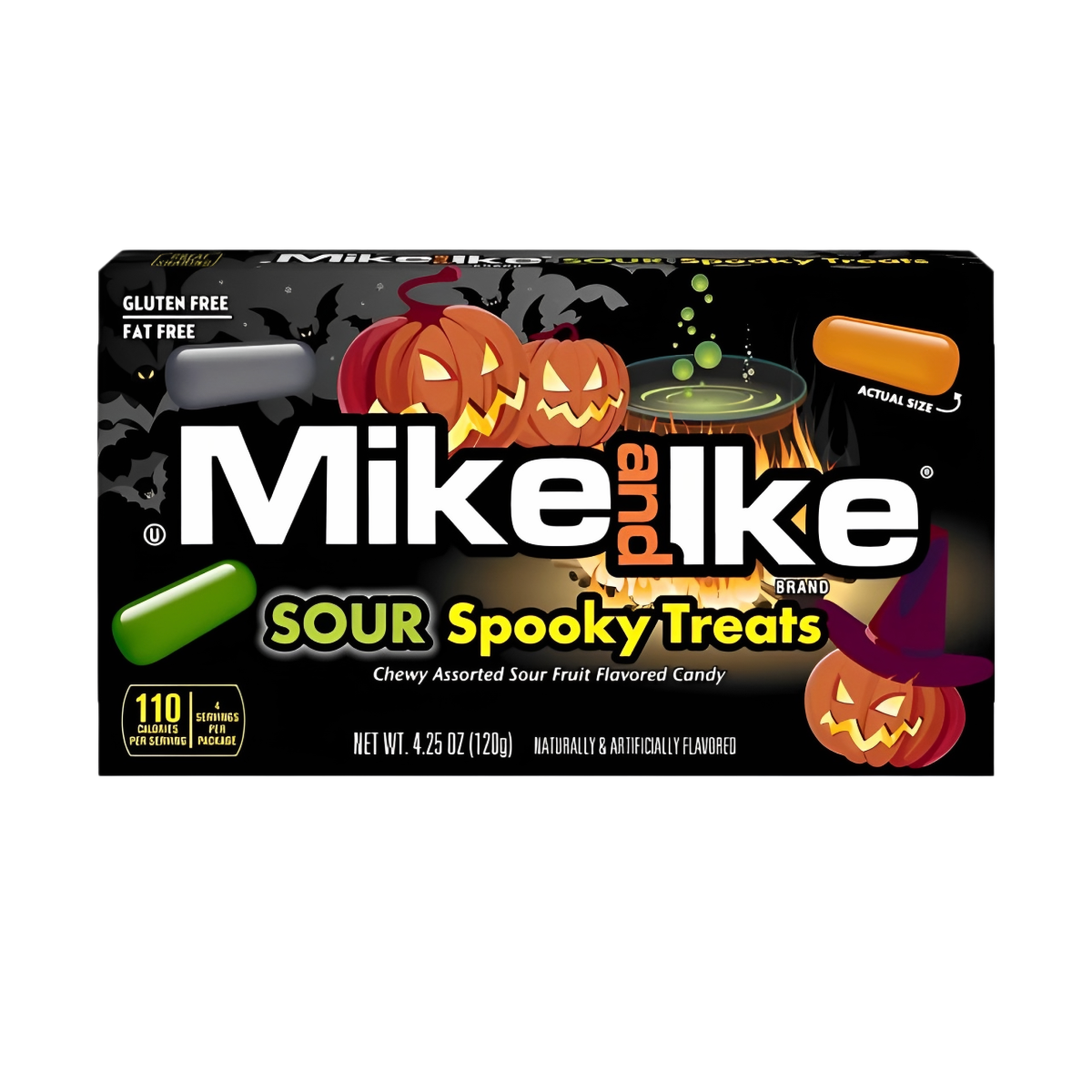Košļājamās konfektes MIKE AND IKE (SOUR SPOOKY TREATS), 120g
