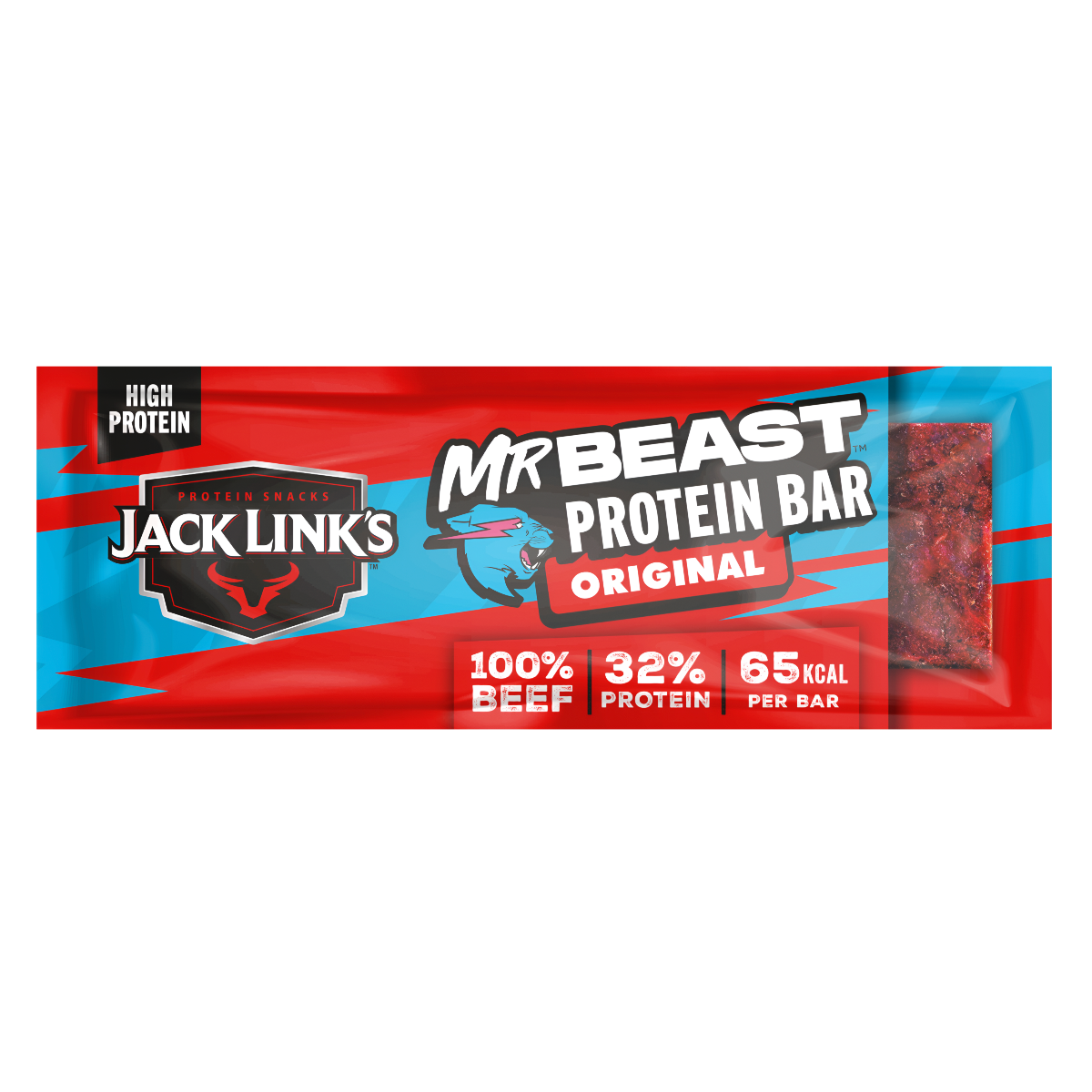 Jautienos baltyminis batonėlis JACK LINK'S MRBEAST (ORIGINAL), 22,5g