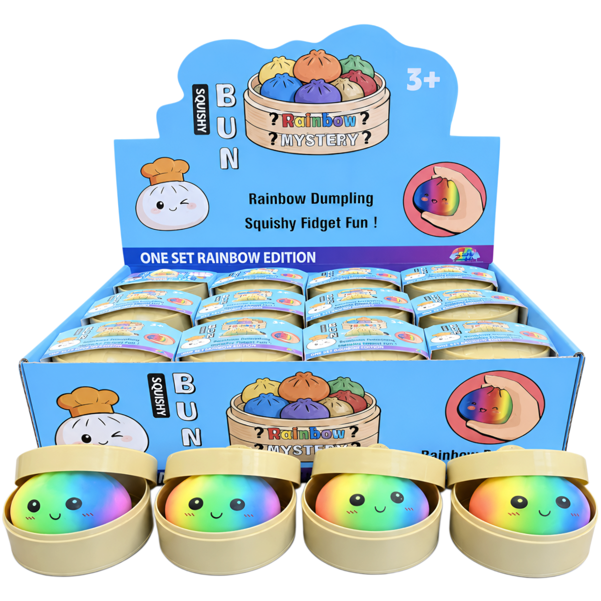 Žaislas SQUISHY BUN RAINBOW MYSTERY DUMPLING RAINBOW SMALL