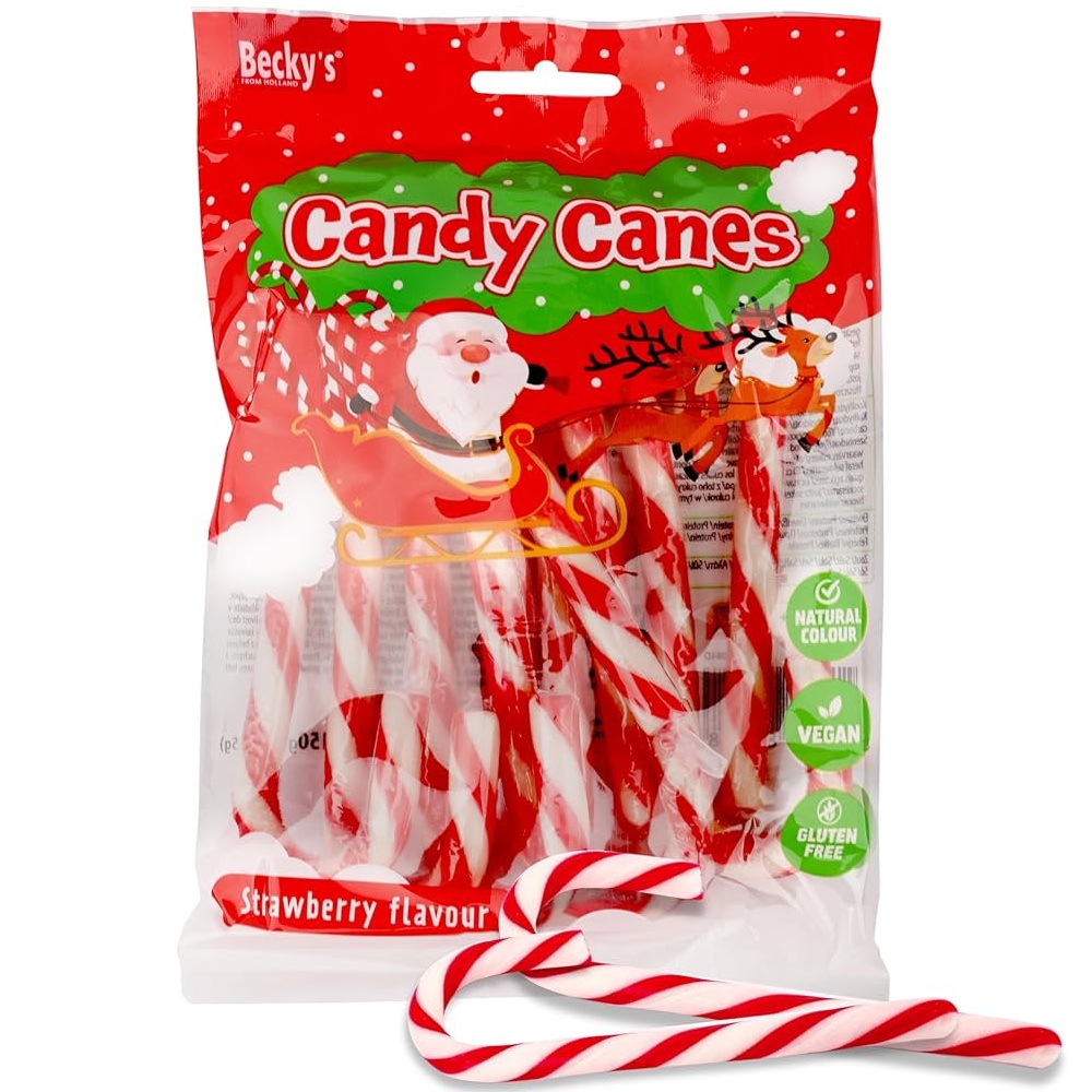 Tikkarit BECKY'S CANDY CANES (STRAWBERRY), 150g kuva