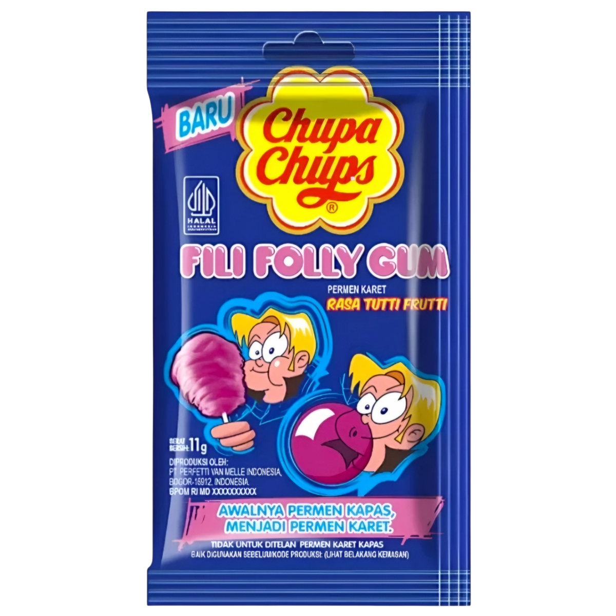 Kramtomoji guma CHUPA CHUPS FILI FOLLY GUM (TUTTI FRUTTI), 11g