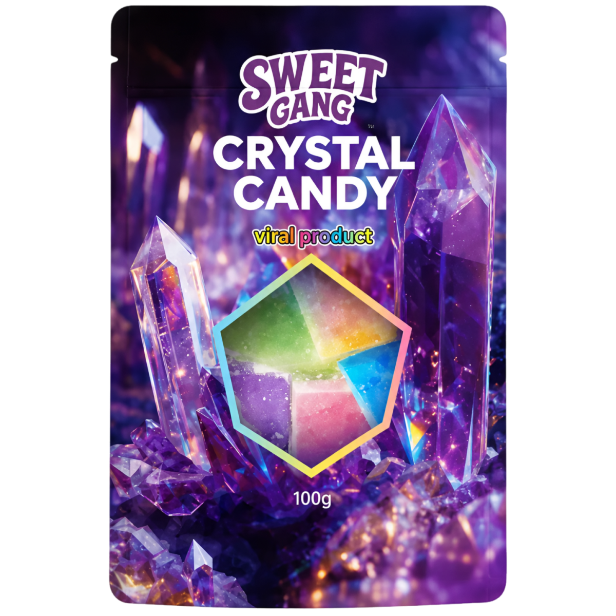 Sitkeät karkit SWEET GANG CRYSTAL CANDY, 100g