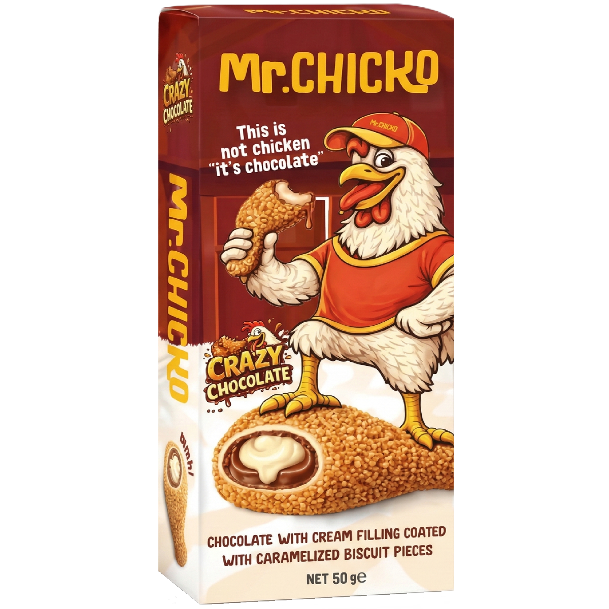 Batonėlis MR. CHICKO (CHOCOLATE WITH CREAM), 50g