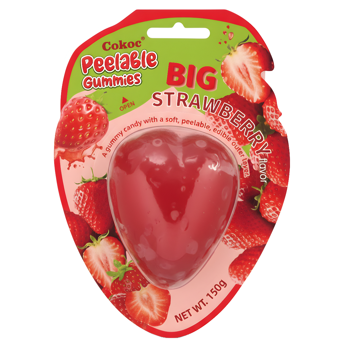 Kumikarkki COKOC PEELING GUMMY BIG (STRAWBERRY), 150g