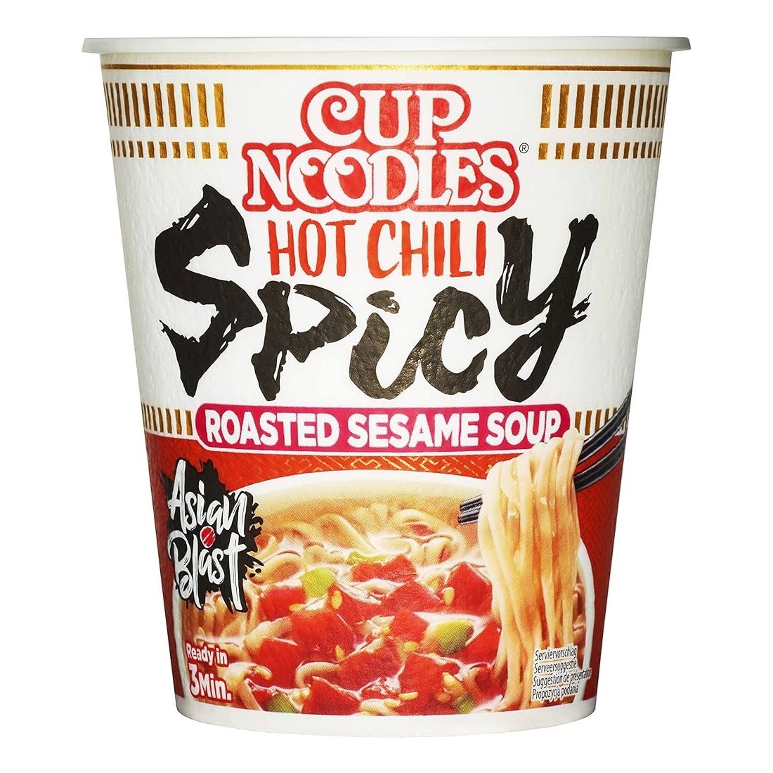 Ātri pagatavojamās nūdeles NISSIN (HOT CHILLI ROASTED SESAME), 66g foto