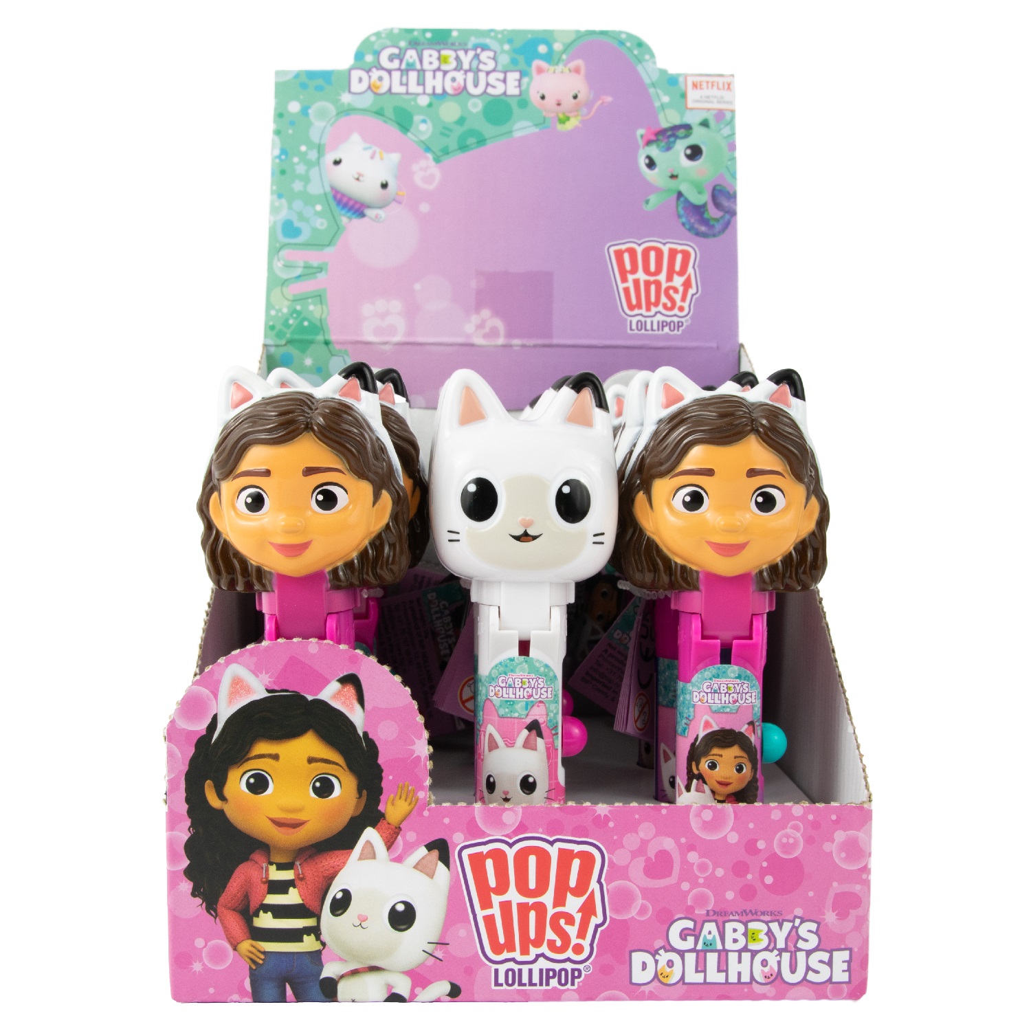 Sūkājamā konfekte ar rotaļlietu BIP POP UPS GABBY'S DOLLHOUSE, 10g