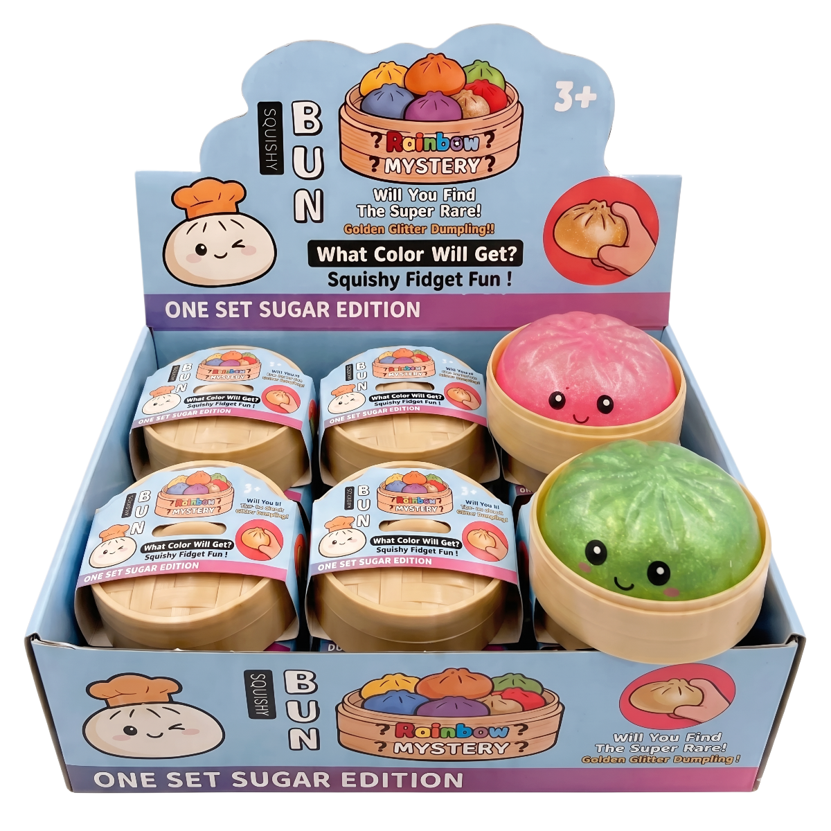 Rotaļlieta SQUISHY BUN RAINBOW MYSTERY DUMPLING SUGAR