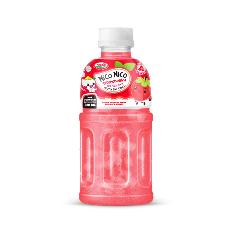 Sulu dzēriens NICO NICO NATA DE COCO (STRAWBERRY), 320ml