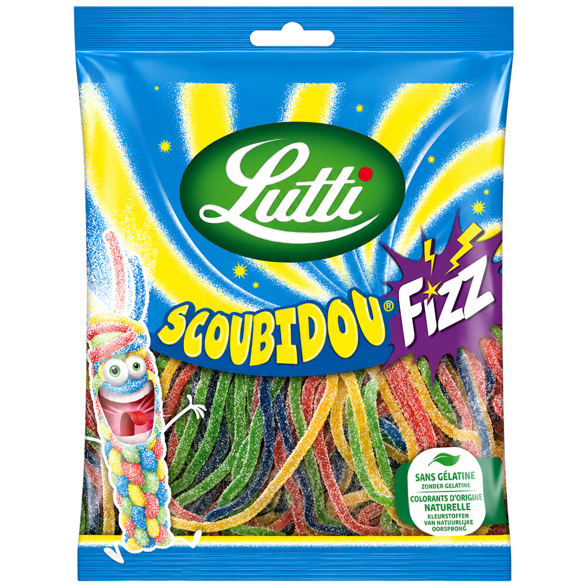 Želejas konfektes LUTTI SCOUBIDOU FIZZ TWIST, 100g