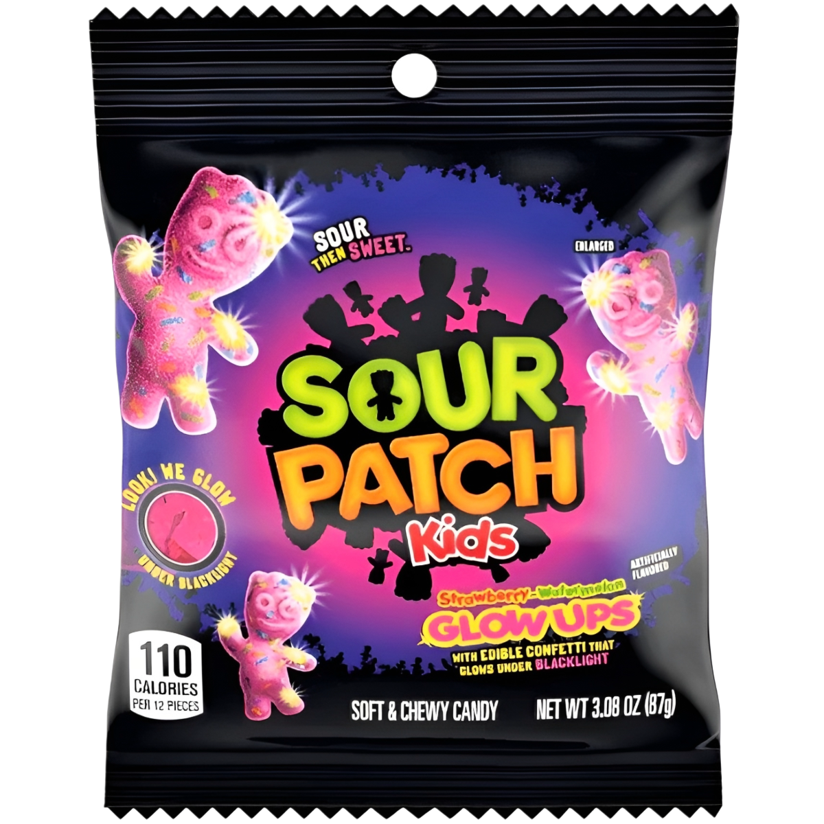 Gummies SOUR PATCH KIDS GLOW UPS (STRAWBERRY WATERMELON), 87g