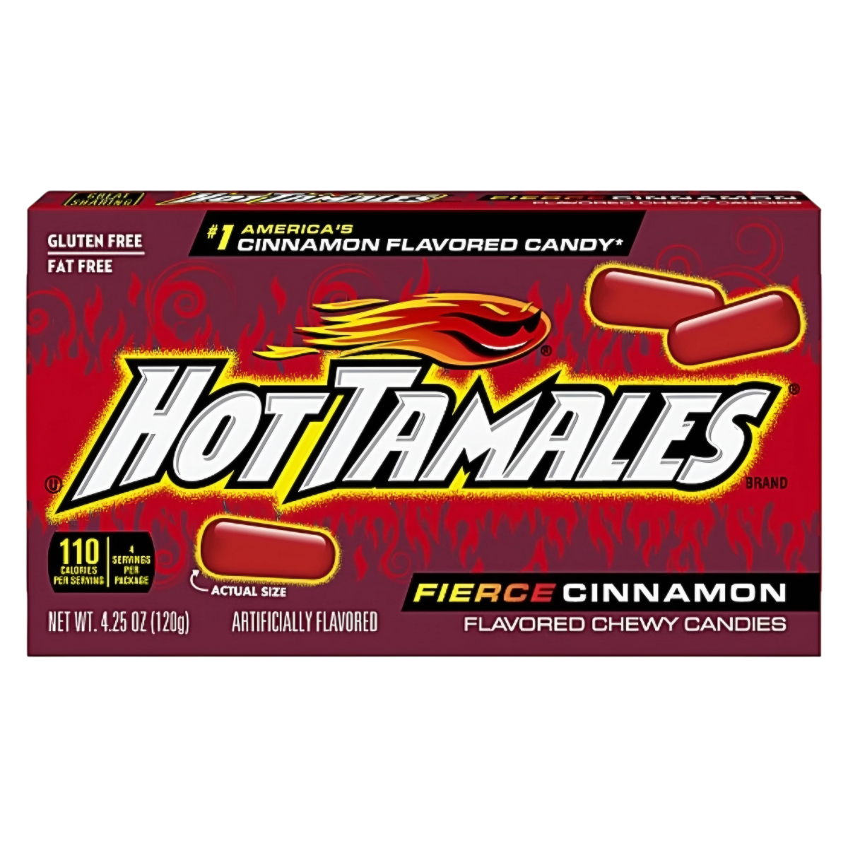 Cukierki do żucia HOT TAMALES (FIERCE CINNAMON), 120g