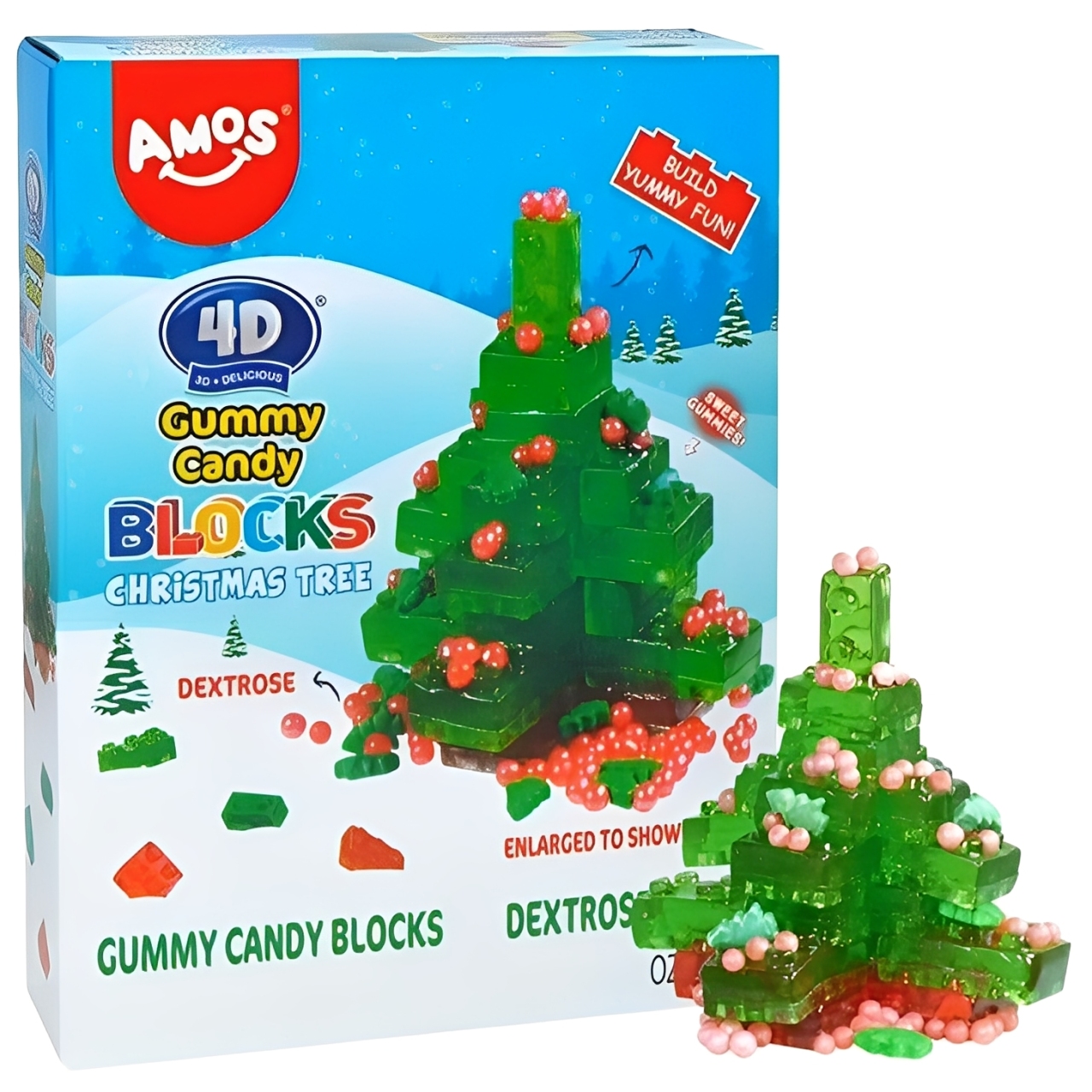 Kummikommid AMOS 4D CHRISTMAS TREE, 200g foto