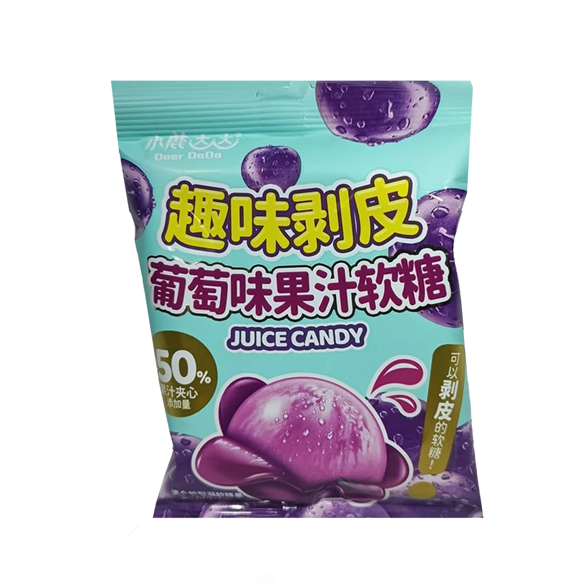 Želejas konfektes DEER DADA PEELING GUMMIES (GRAPE), 70g foto