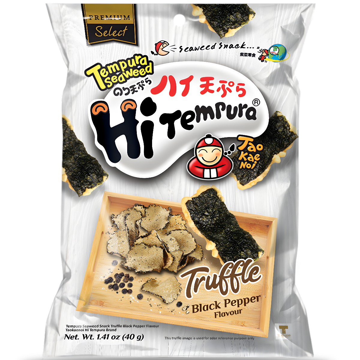 Jūrų dumblių užkandis TAO KAE NOI TEMPURA (TRUFFLE AND BLACK PEPPER), 40g