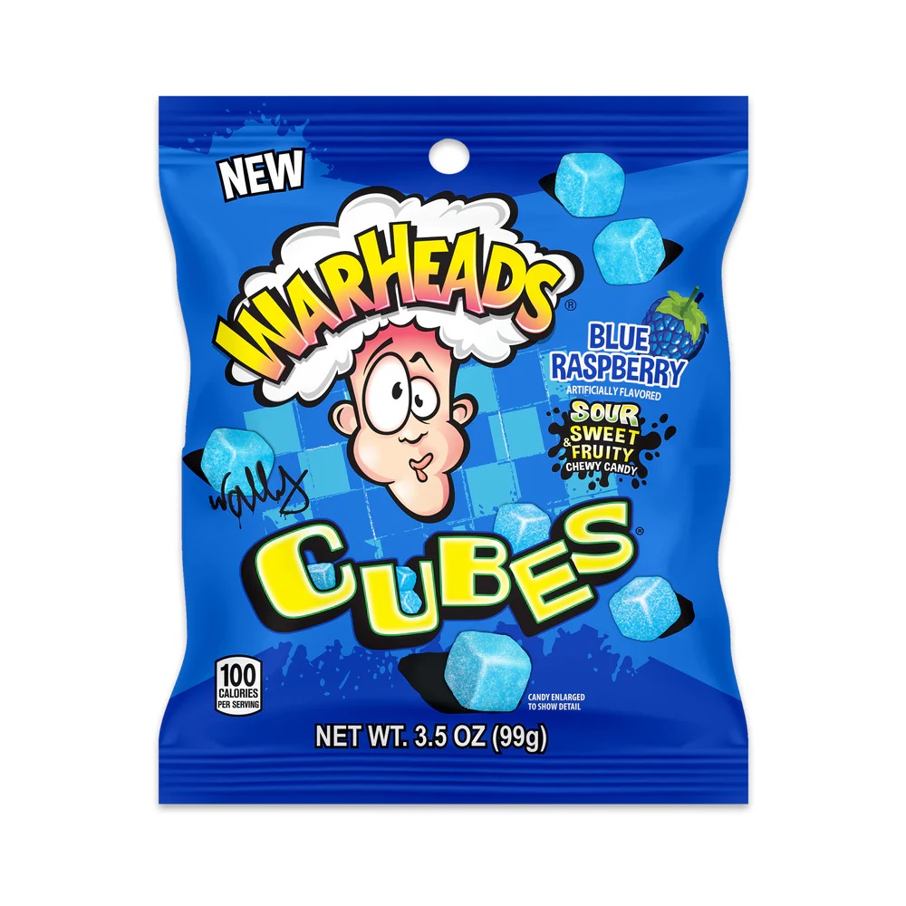 Zdjęcie Cukierki do żucia WARHEADS CUBES (BLUE RASPBERRY), 99g