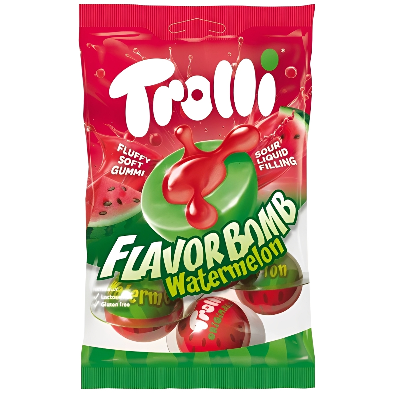 Želejas konfektes ar pildījumu TROLLI FLAVOR BOMB (WATERMELON), 75g foto