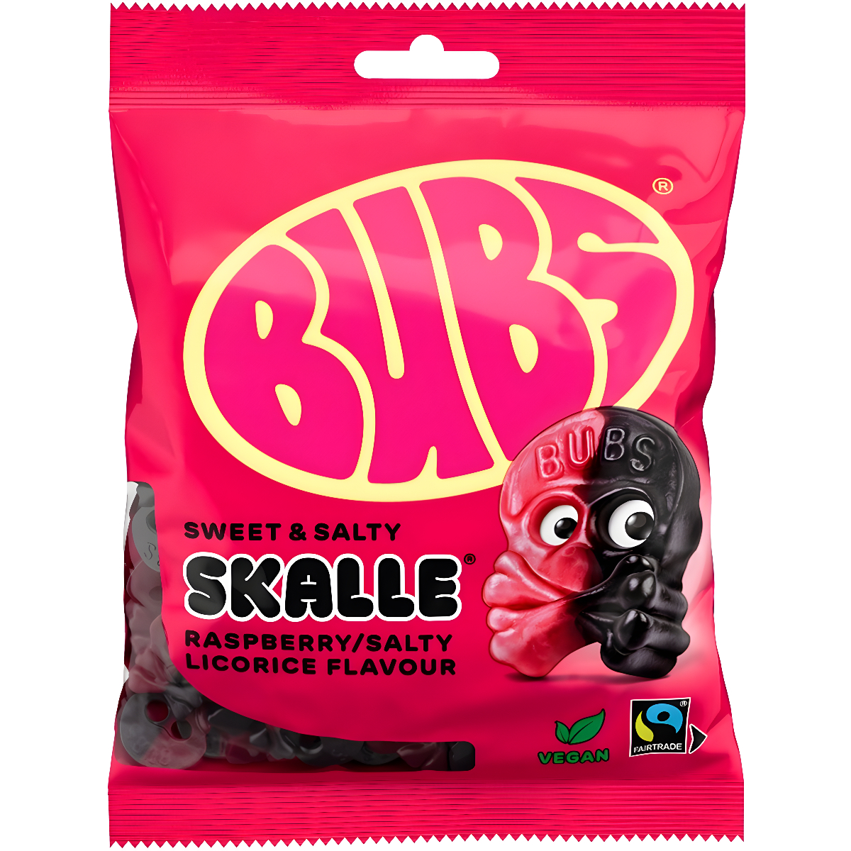 Kumikarkit BUBS SKULLS (RASPBERRY SALTY LIQOURICE), 90g