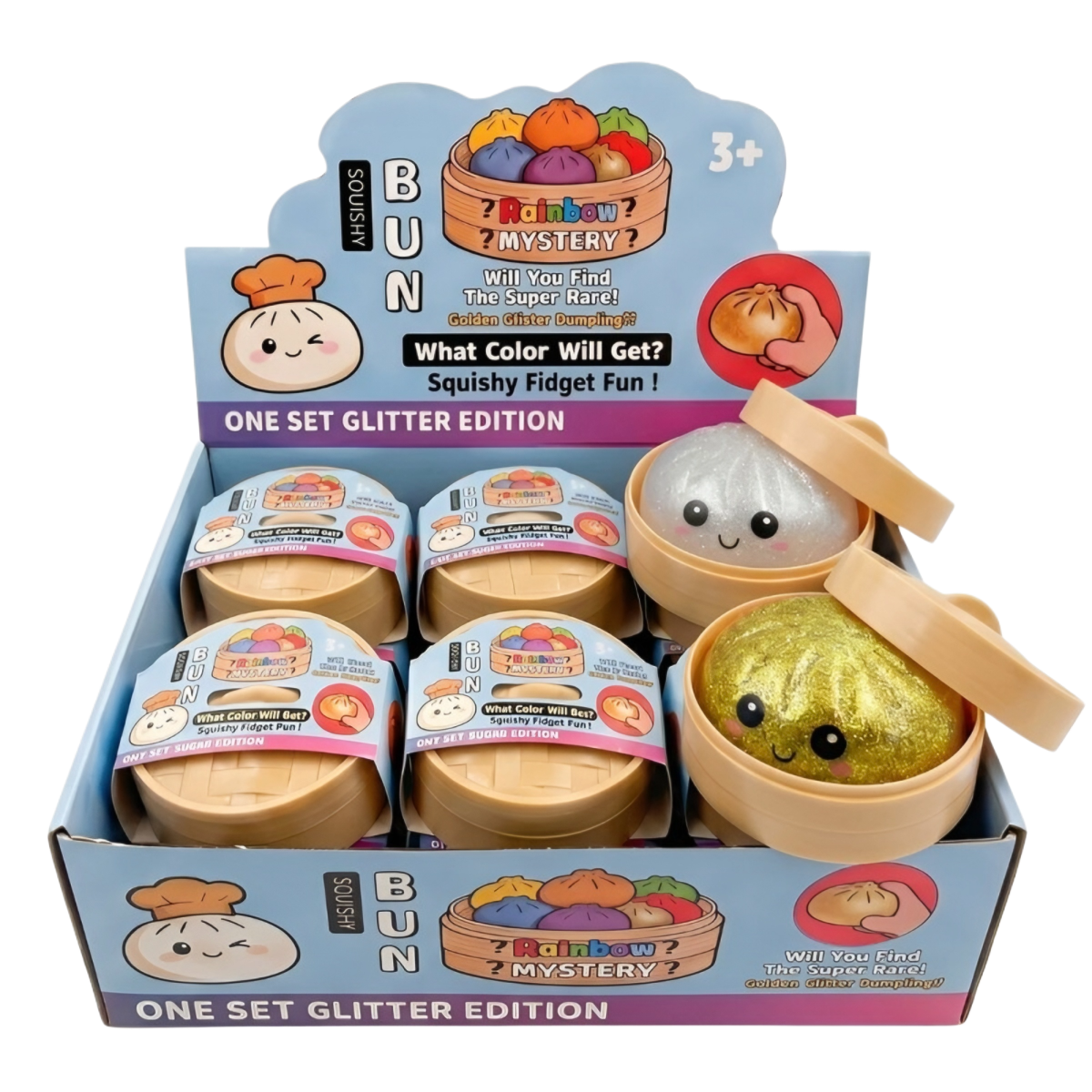 Lelu SQUISHY BUN RAINBOW MYSTERY DUMPLING GLITTER