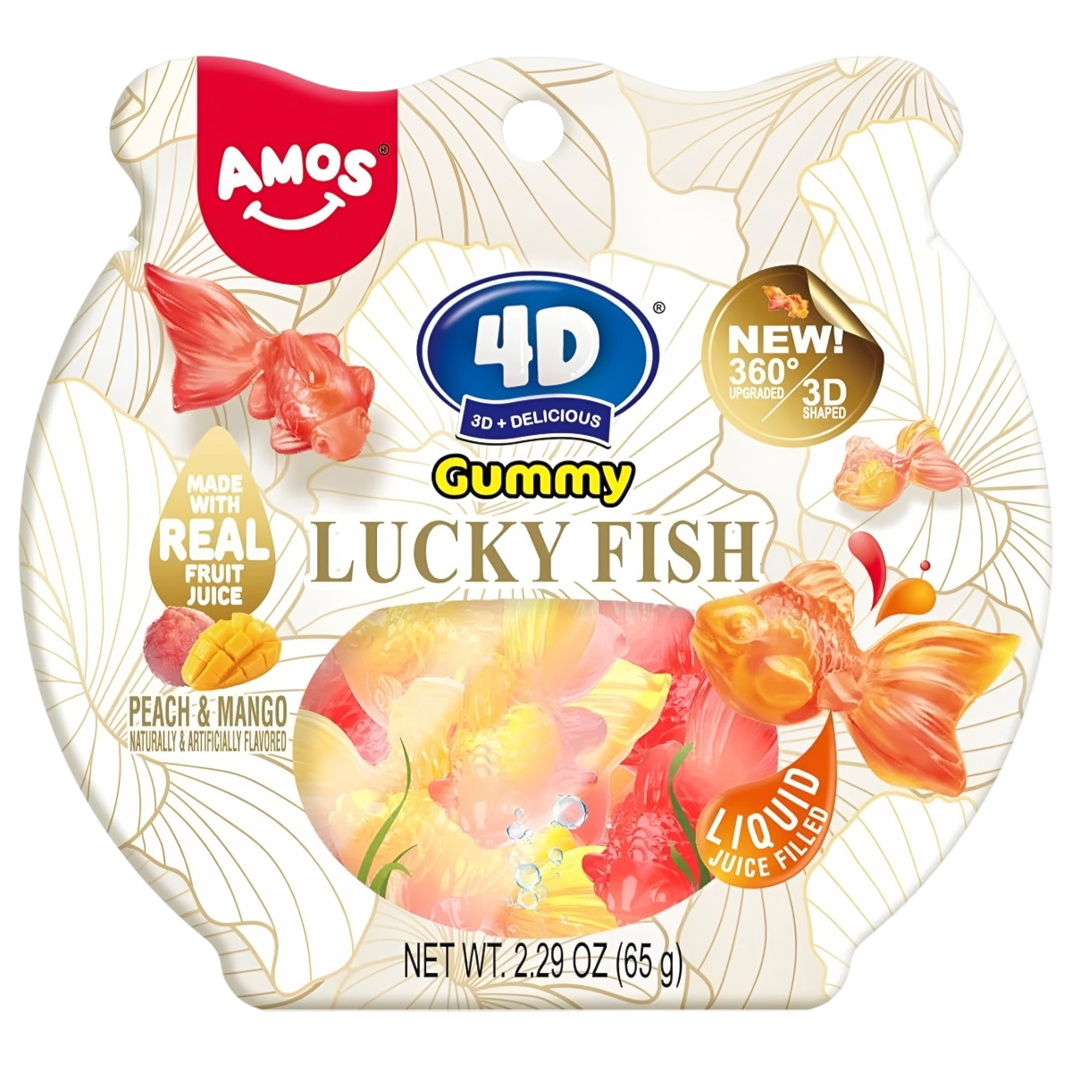 Gummies AMOS 4D LUCKY FISH, 65g